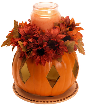 Pumpkin and Candle Centerpiece