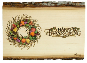 Happy Thanksgiving Woodburned Plaque