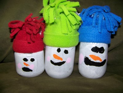 Fleece Hat Snowman Jars