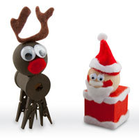 Clothespin Santa and Rudolph