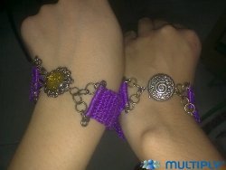 Wrist Band with Button Applique