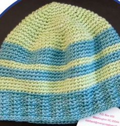 Blue and Green Boy Striped Hat