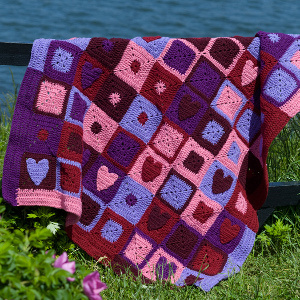 Crochet Valentine Hearts Afghan