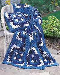 Blue and White Crochet Afghan Pattern