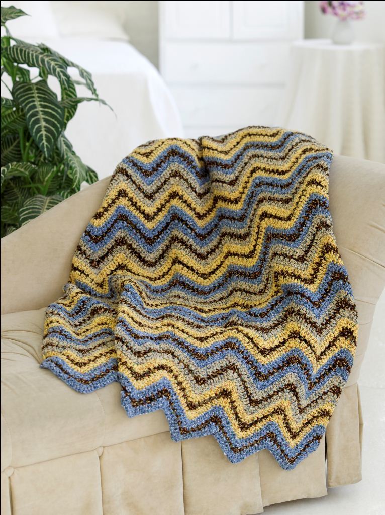 Ripple Throw Free Crochet Pattern | FaveCrafts.com