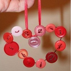Button Heart Ornaments