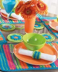 Colorful Striped Table Setting