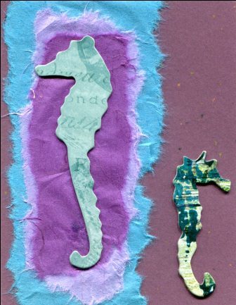 Two Green Seahorses Card