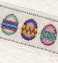 Easter Egg Cross Stitch Towel