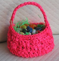 Pink Crochet Easter Basket