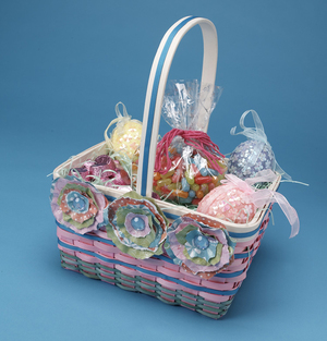 Paper Flowers Easter Basket