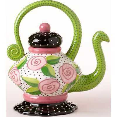 Polka Dot Rose Teapot