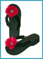 Flowery Flip Flops