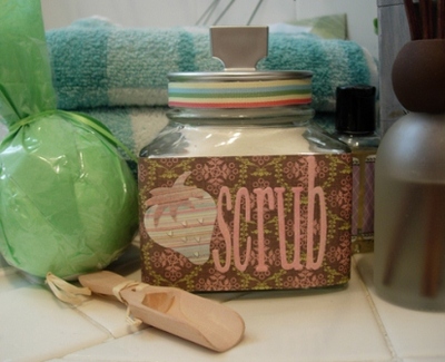 Homemade Sugar Scrub and Embellished Bath Jar