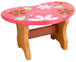 Flowers and Hearts Foot Stool