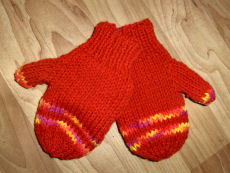 Bev's 2 Needle Knit Mittens for Kids
