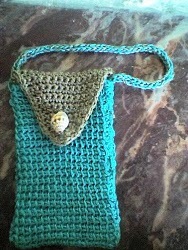 Tunisian Stitch Cell Phone Bag