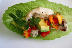 Tilapia Lettuce Wraps with Mango Salsa