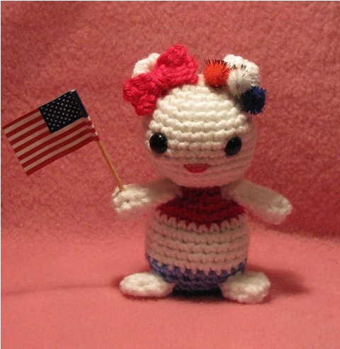 Independence Day Crochet Kitty