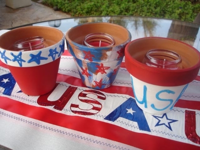July 4th Painted Candle Holder
