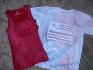 4th of July Bleached T Shirts
