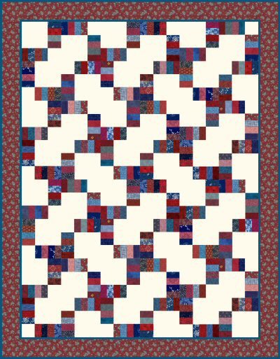 4th of July Road Strip Quilt Design