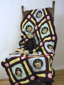 Crocheted Monkey Blanket