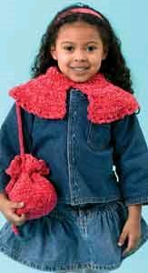 Children's Crochet Capelet and Purse