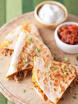 Barbecue Chicken and Cheddar Quesadillas