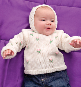 Baby Hoodie with Rosebuds