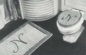 Vintage bathset (way to use up your stash of yarn)