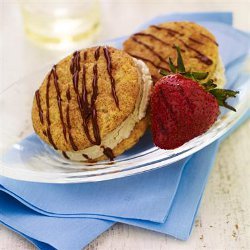 Cinnamon Mocha Ice Cream Sandwiches with Grilled Strawberries