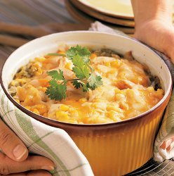 Chicken and Corn Chilaquiles Casserole