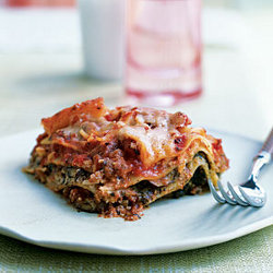 Pesto Lasagna with Spinach and Mushrooms