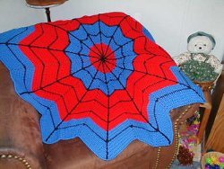 Spiderman Round Ripple Afghan