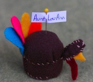 Turkey Placecard Holder or Pin Cushion