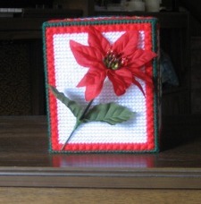 Poinsettia and Stars Tissue Box Cover