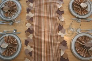 Fall Leaf Table Runner and Napkin Rings