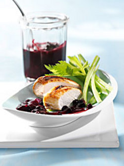 Grilled Chicken Breast with Wild Blueberry Grape Sauce