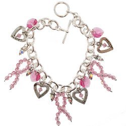 Crystal Breast Cancer Awareness Bracelet