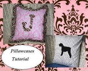 Pillowcases with Ruffles and Appliques