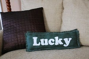 Lucky Burlap Pillow