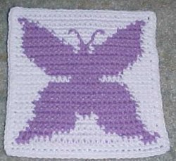 Row Count Butterfly Crochet Granny Square