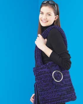 A Beginner Purple Crochet Tote Bag
