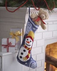 Chilly Snowman Christmas Stocking