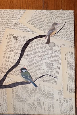 Bird and Text Collage Wall Art
