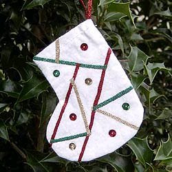 Faux Quilted Stocking Ornament