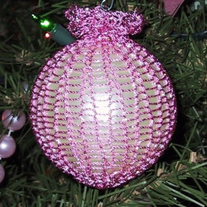 Hand Knit Lace Mesh Ornament