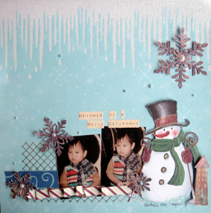 Dreaming of a White Christmas Scrapbook Layout