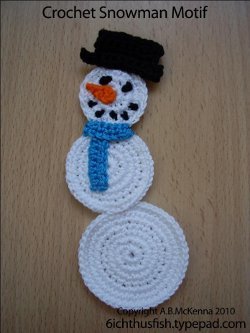 Crochet Snowman Motif